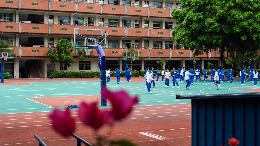 Students taking part in school activity