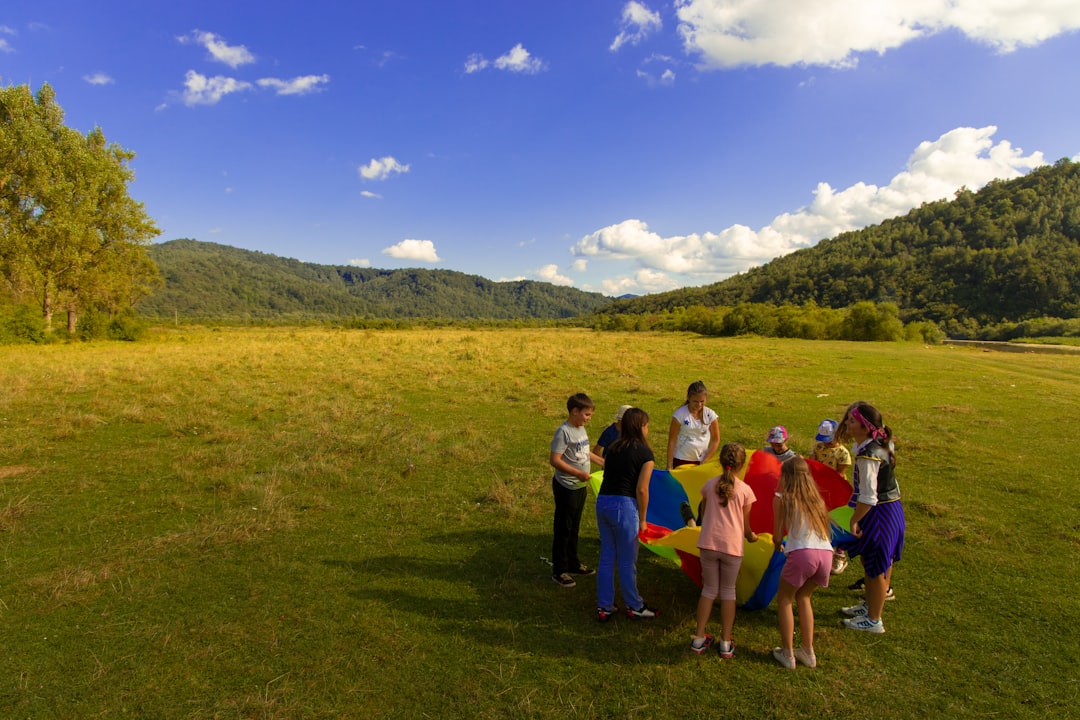 Students taking part in outdoor school activity